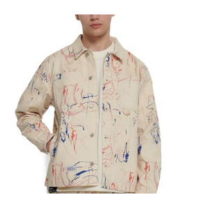 Cropp.com Abstract Print Jacket XL Button Front Cotton Streetwear Europe